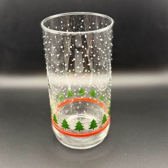 Libbey LRS61 TREES & SNOW 16oz Tumbler Glass Christmas HTF ec - Picture 3 of 12